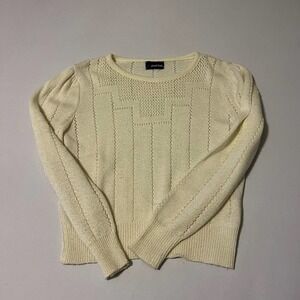 VINTAGE Pan her cozy ivory knit sweater M
